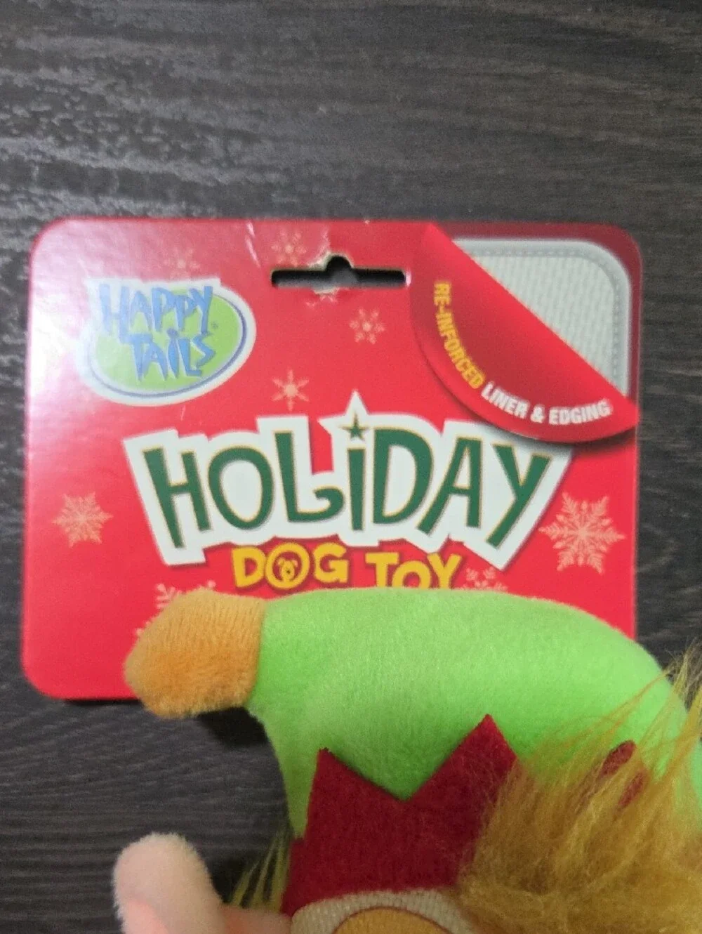 Festive Elf Plush Dog Toy - Green and Red